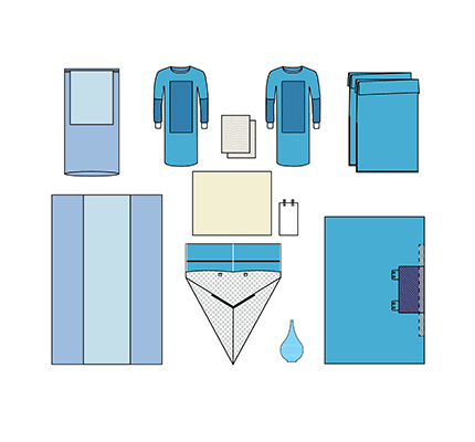 Pack/kit de livraison chirurgicale jetable stérile N76H04